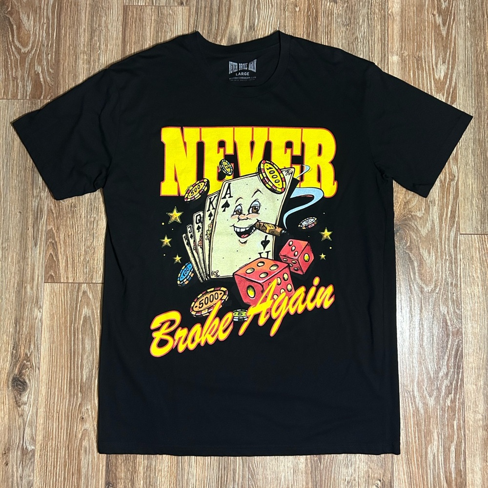 Never Broke Again Casino Poker Black T-Shirt